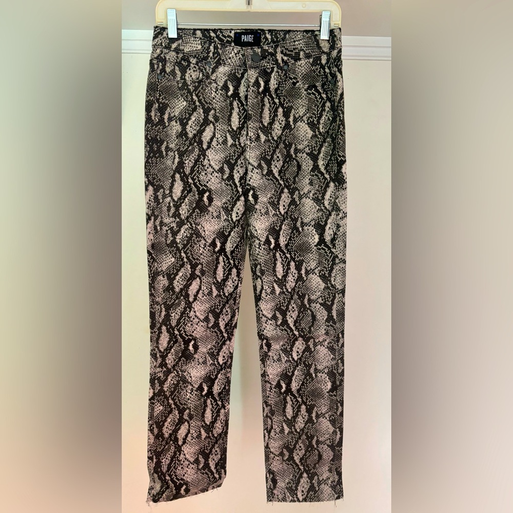 Paige Black and White Patterned Jeans, Size 27